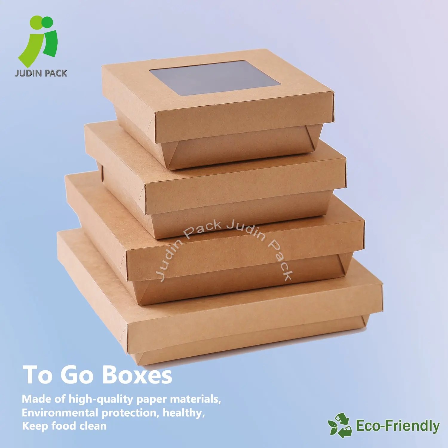 China Disposable Takeaway Paper Food Tray Box with Window Lid