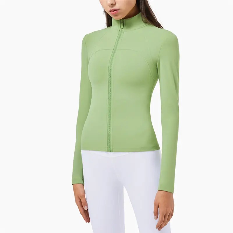 China Highneck Workout Clothes Women’s Longsleeved Zipper Tight