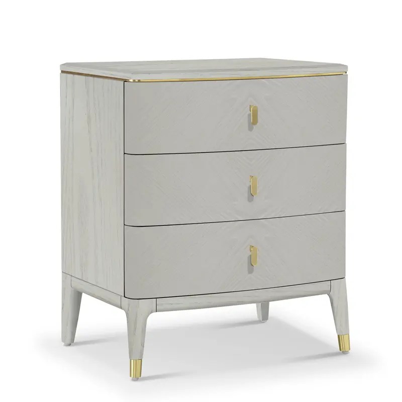 China Modern Superior Three Drawers Nightstand High Grade Solid Wood