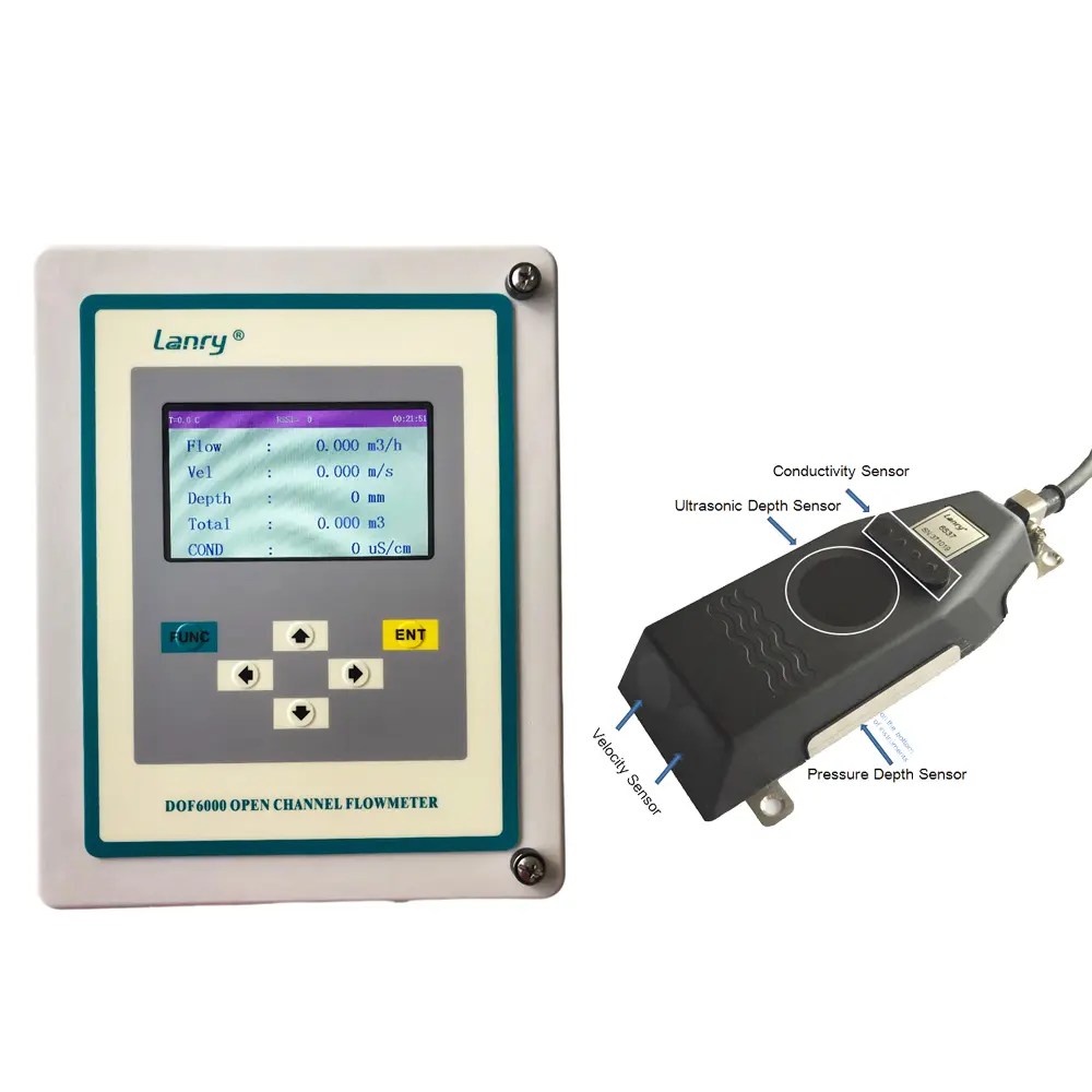 Best 420mA output wall mounted doppler flowmeter conductivity measurement open channel flow