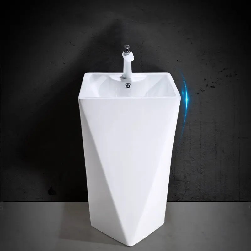 Wholesale Ceramic Sink Free standing Basin diamond shape one piece