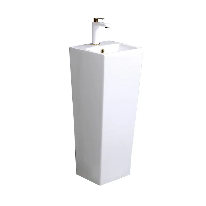 Wholesale Ceramic One Piece Pedestal Wash Basin Free Standing small size basins Manufacturer and