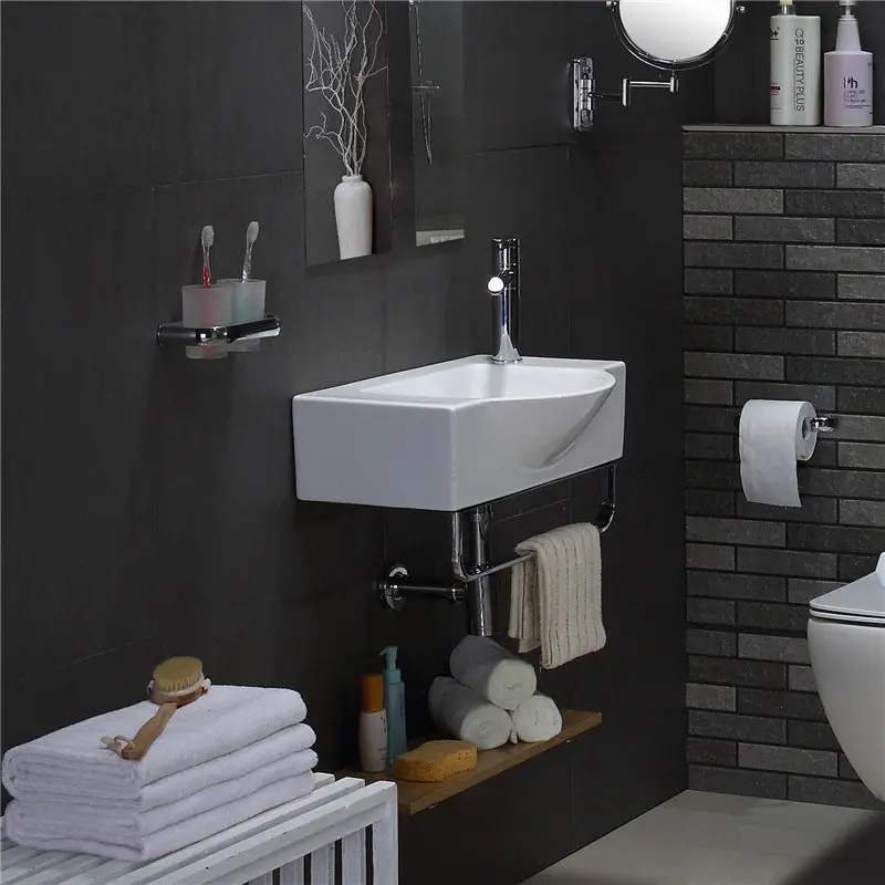 Wholesale High Grade Wall hung sink ceramic Bathroom hanging basin with