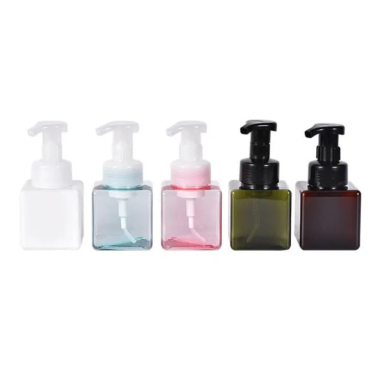 Wholesale Refillable Body Wash Bottle Pump Bottle 250ml Square Plastic Bottle Manufacturer and