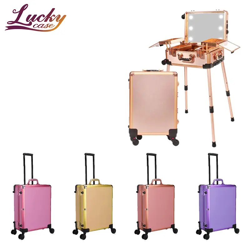Aluminum Case, Rolling Makeup Case, Flight Case Lucky Case