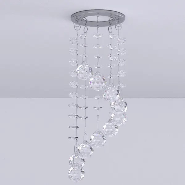Wholesale decoration crystal glass octagonal bead hanging lamp living