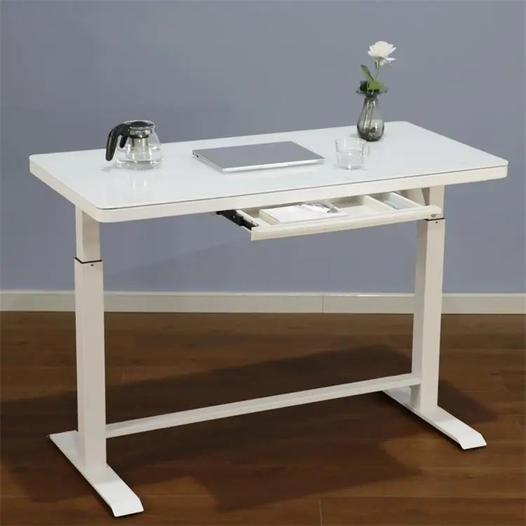 China Glass Top Modern Design Office Computer Adjustable Standing Desk