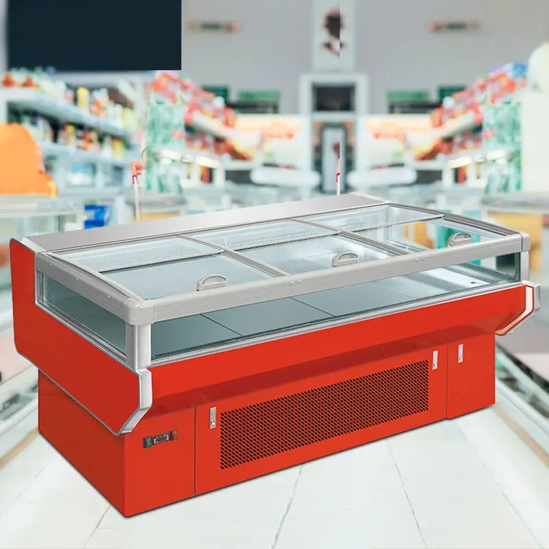 China Butcher Shop PlugIn Fresh Meat Display Showcase Chiller factory