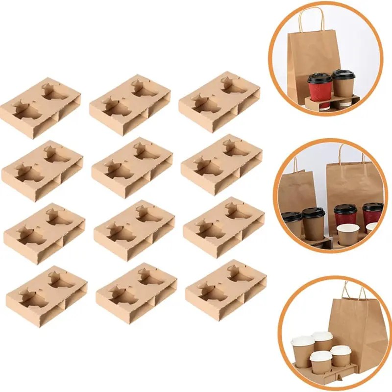 Wholesale Paper Cup Holder Cups Disposable Coffee Tray Disposable