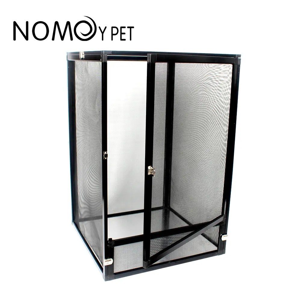 Factory Customized Large Glass Vivarium Black Aluminum Alloy Reptile