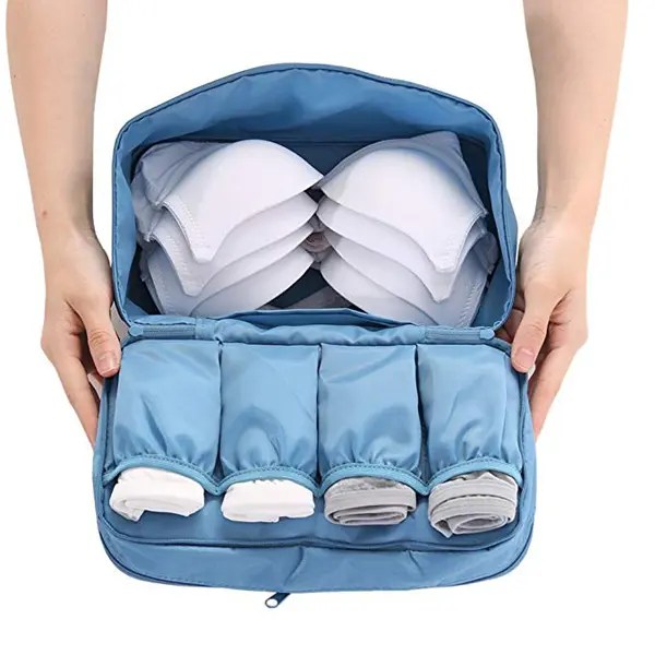 China Double Layer Travel Underwear Organizer Bag Bra Bag For Travel