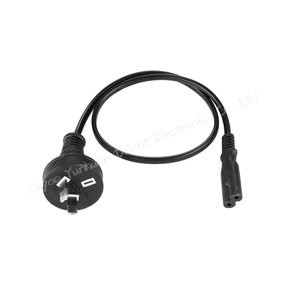 Custom Australia 2 Pin Plug to IEC C7 Connector SAA Approved Power