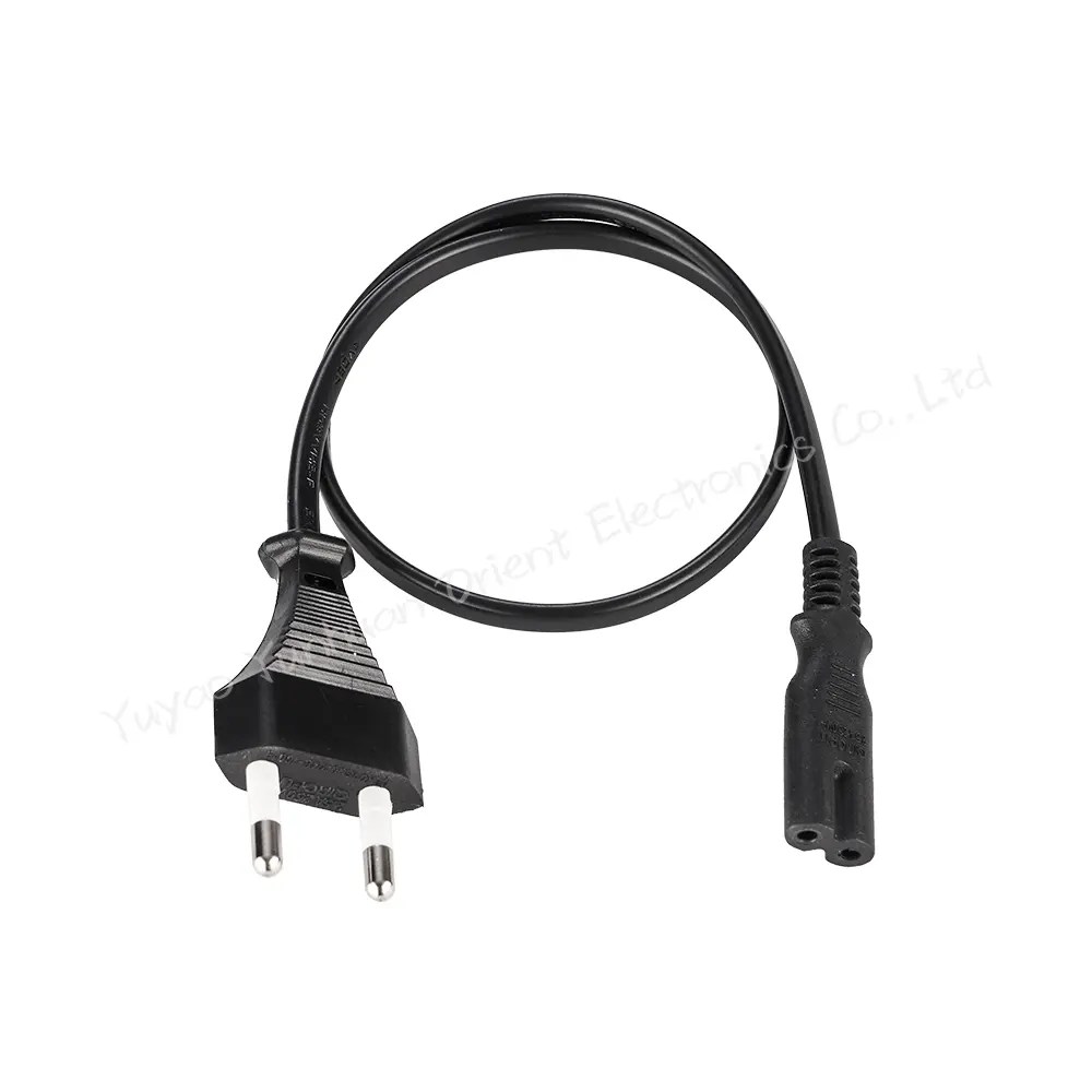 Custom European Standard 2 Pin Plug to IEC C7 Connector Power Cords