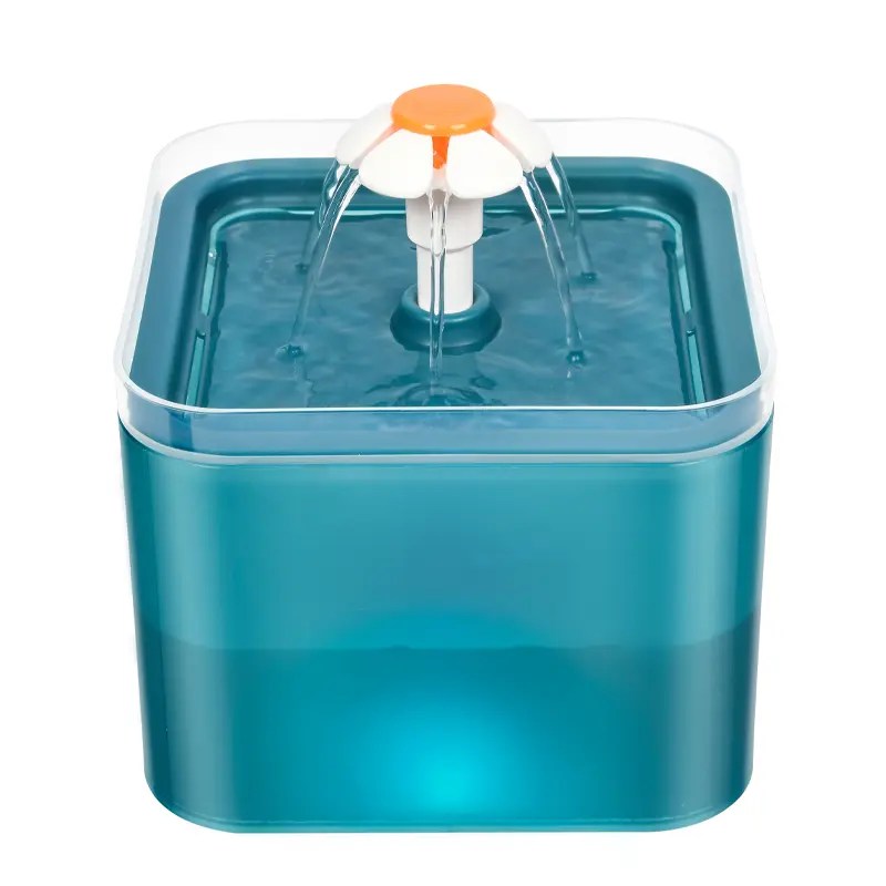 2L Automatic Pet Cat Water Fountain with LED USB Dog Mute Drinker