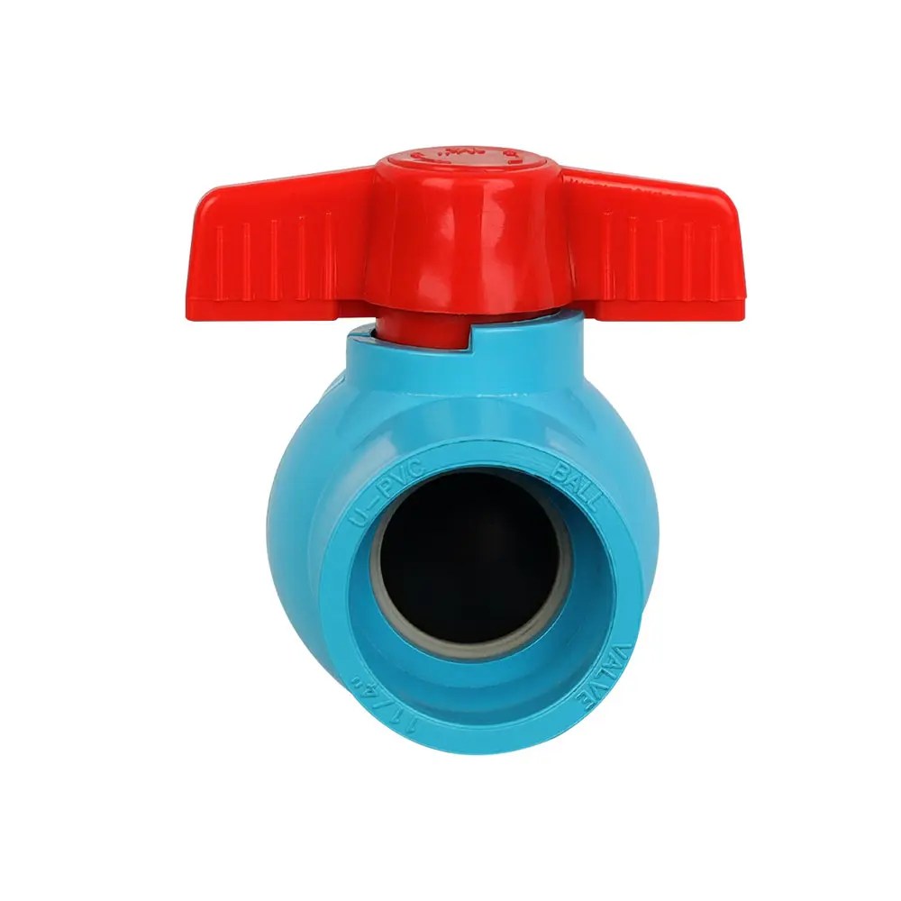 China Special Design for Pvc Pipe Fitting Plastic PVC compact ball valve blue body for