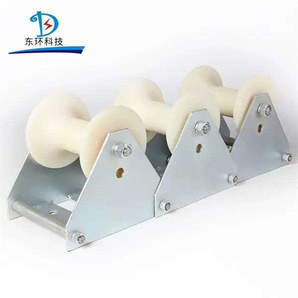 China Nylon Aluminium Steel Three Wheel Cable Roller Pulleys Combined Triple Cable Pulley