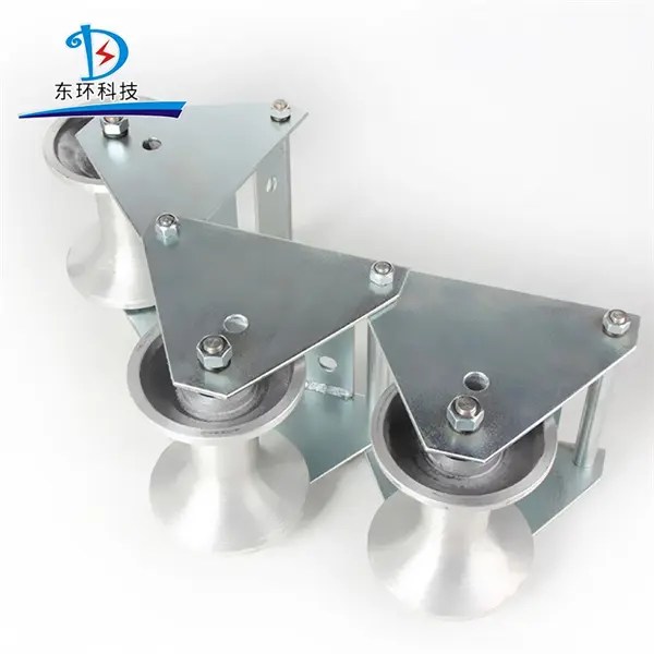 China Nylon Aluminium Steel Three Wheel Cable Roller Pulleys Combined Triple Cable Pulley