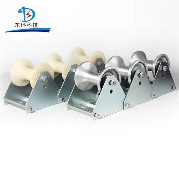 China Nylon Aluminium Steel Three Wheel Cable Roller Pulleys Combined Triple Cable Pulley