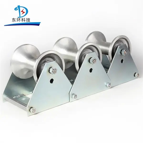 China Nylon Aluminium Steel Three Wheel Cable Roller Pulleys Combined Triple Cable Pulley