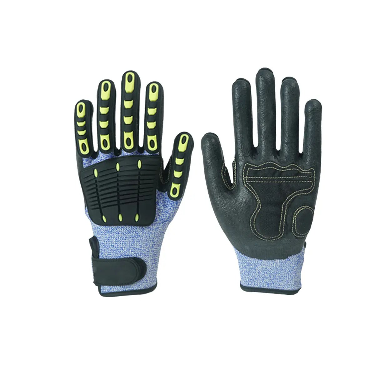 Best Heavy Duty Work Gloves, SBR Padding, TPR Protector Impact Gloves