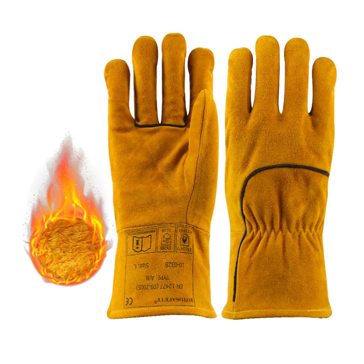 Best Welding Gloves Leather Heat Resistant Welding Glove for Mig