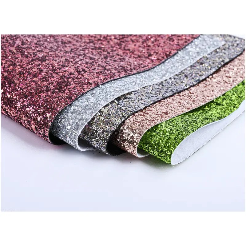 Wholesale Hot Sale Stock Shiny Orange Glitter Sequin Lace Fabric