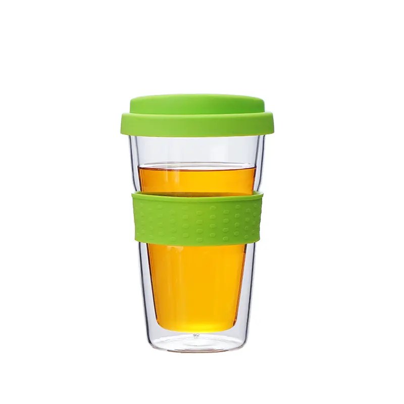 China coffee keep cups silicon lids keep warm cup glass coffee cup with