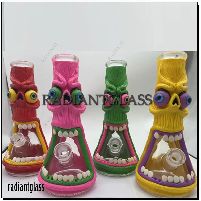 Wholesale12 Inches 3D Glass Bong Glass Water Pipe With Art Painting