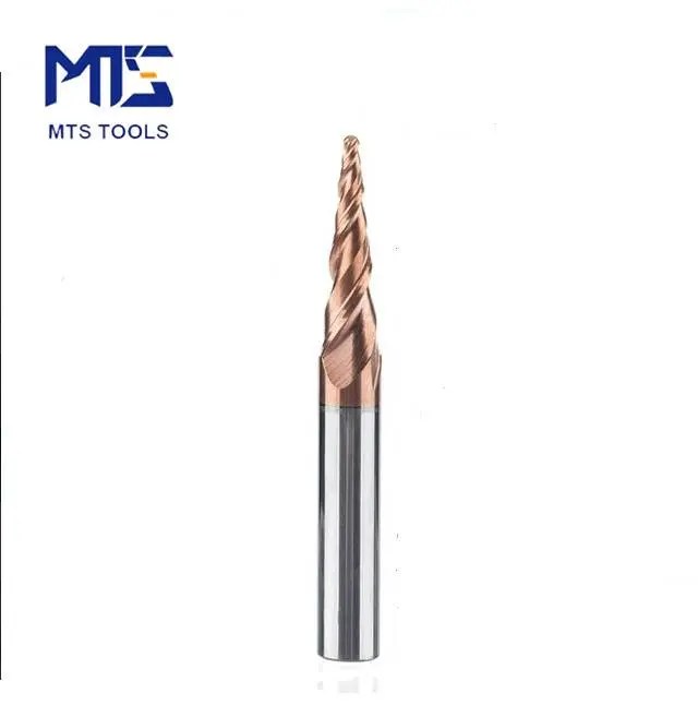 China 55 HRC 2 Flutes Tapered Ball Nose End Mill manufacturers and