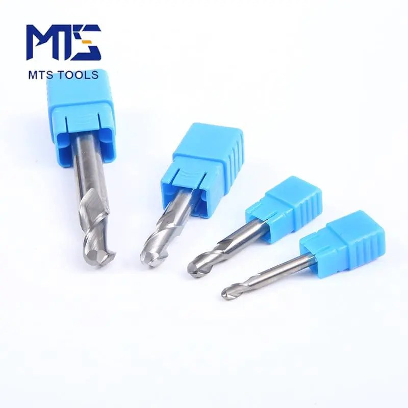 China 45 HRC Carbide 2 Flute Standard Length Ball Nose End Mills for