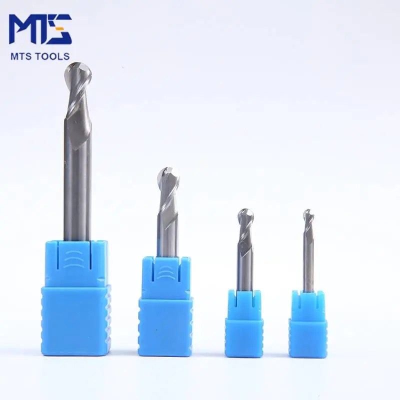 China 45 HRC Carbide 2 Flute Standard Length Ball Nose End Mills for