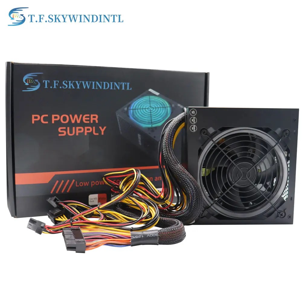 China T.F.SKYWINDINTL New ATX 400W RGB Computer Power Supply PSU 80