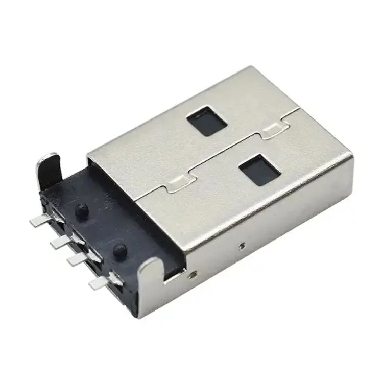Best HOT SALE USB Connector a Male 180 Degree Black Acrylic 4 Pin USB