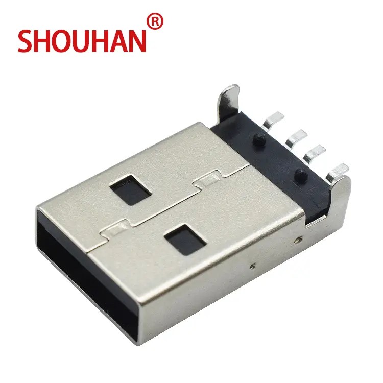 Best HOT SALE USB Connector a Male 180 Degree Black Acrylic 4 Pin USB