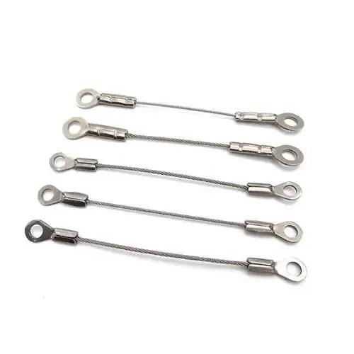 China Custom Wire Rope Lanyard Wire Rope Cable Assemblies By Crimp