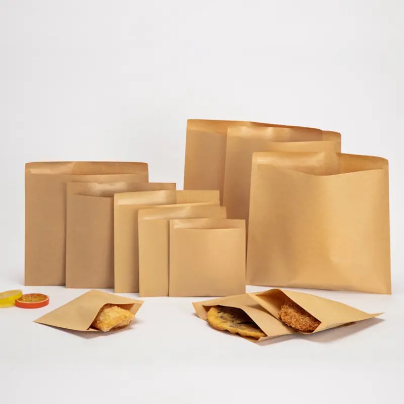 China Food Grade Greaseproof Custom Brown Small Wax Coated Kraft Food