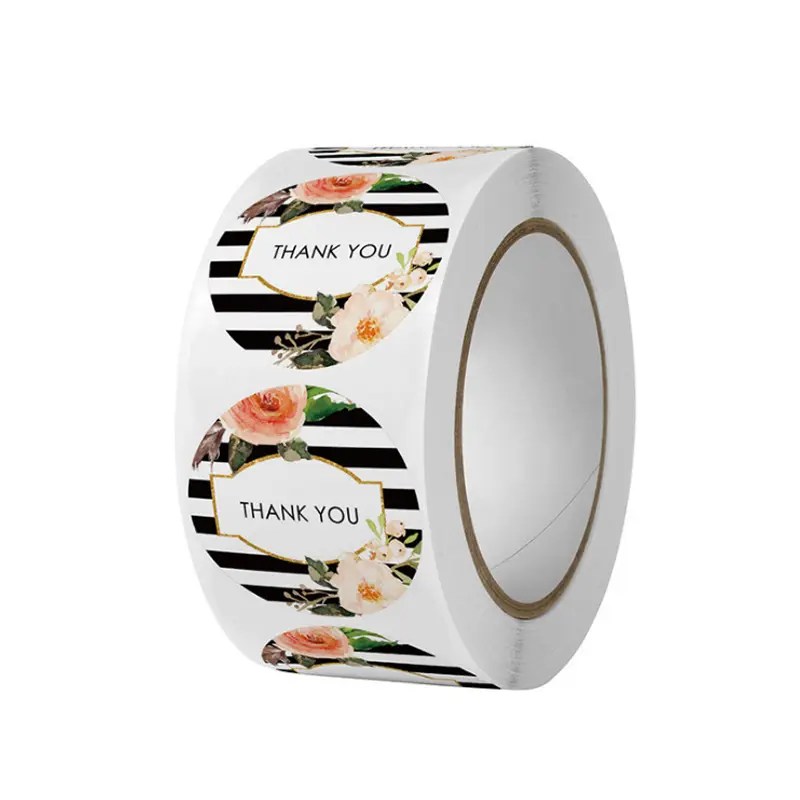 China Custom Printing Logo Sticker Sheet Round Thank You Adhesive