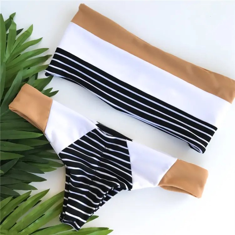 Wholesale Wholesale Swimsuit Factories Women’s Bikini Swimsuits Strapless Two Pieces Bathing