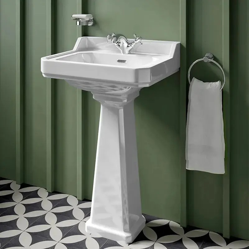 Wholesale China sanitary ware full pedestal basin ceramic sink washroom