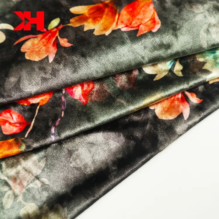 Wholesale 2022 Good Quality Fabric By Yard floral print velvet fabric