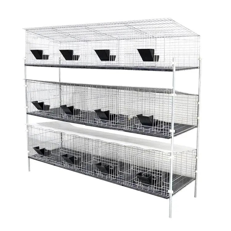 China Hot sale Conveyor Belt Manure Removal And Rabbit Raising Equipment rabbit cage of 12