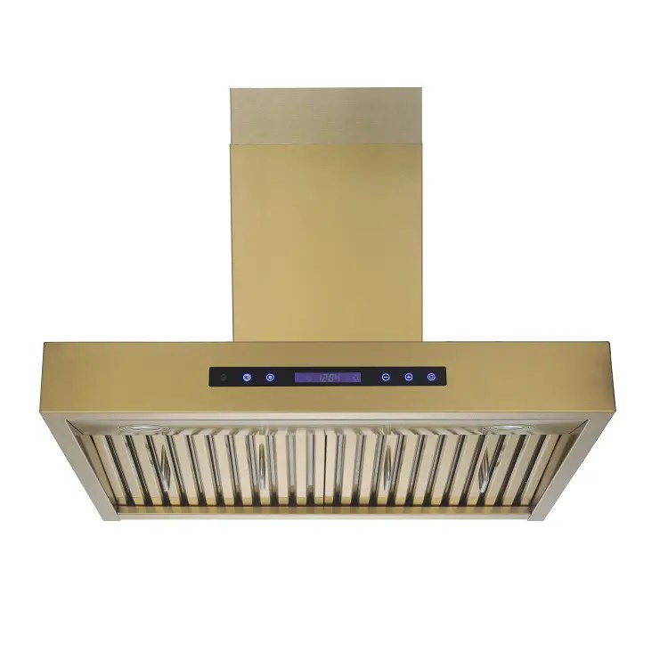 China Luxury Satin Gold Range Hood Wallmounted 30″ Oven Vent Hood