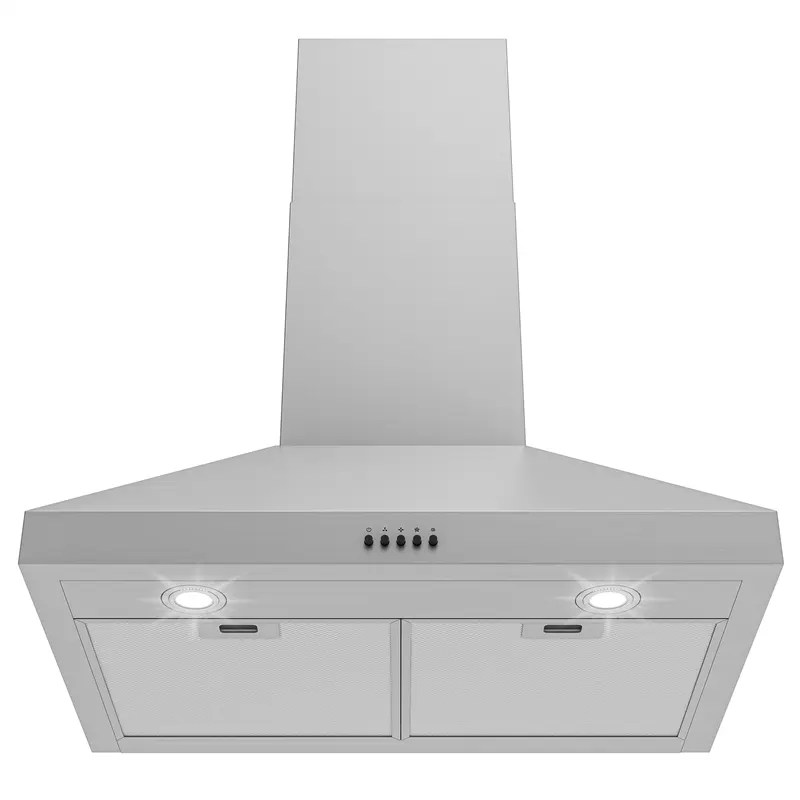 China Wall Mounted Pyramidal Chimney Range Hood 30Inch, Convertible