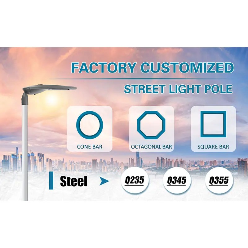 OEM High Performance Smart Street Poles Outdoor lamp pole street