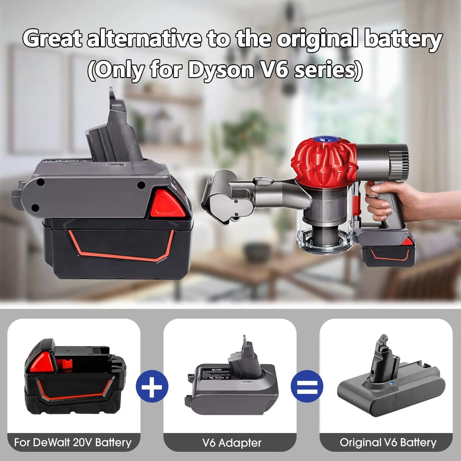 Dyson Milwaukee battery adapter Convert Milwaukee 18V Lithium Battery to Dyson V6 Animal Series