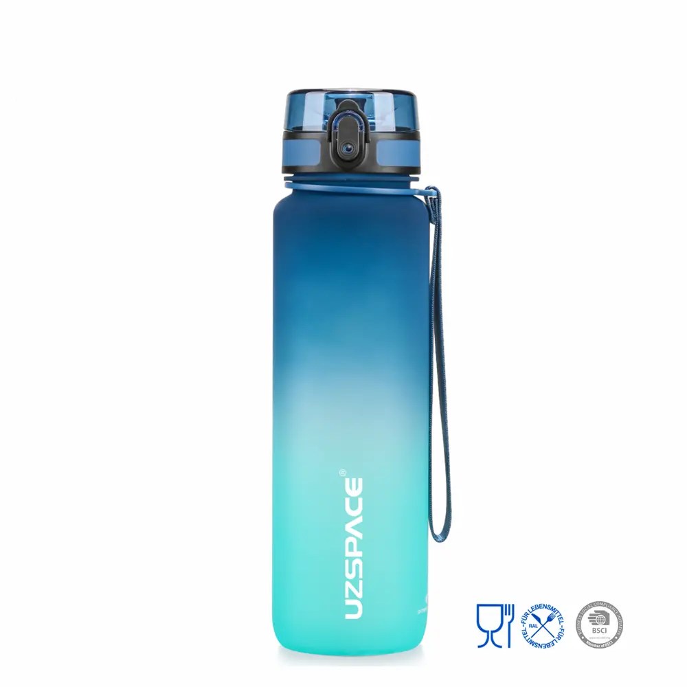 Wholesale UZSPACE 1000ml Gradient Color BPA Free Frosted Tritan Sport