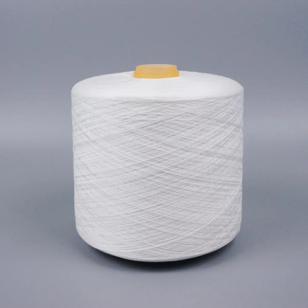 China 100 spun polyester sewing thread semi dull raw white 20/2/3/460