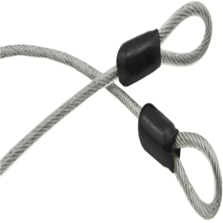 China Safety Steel Locking Cable Double Loop Braided Steel Cable