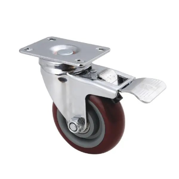 High quality Universal flat caster wheel with brake turnover vehicle