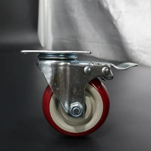 High quality Universal flat caster wheel with brake turnover vehicle